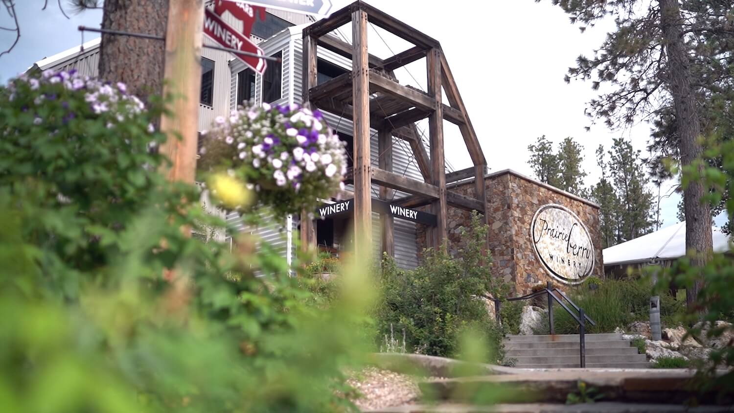 The entry way to the Prairie Berry Winery tasting room near Hill City, South Dakota