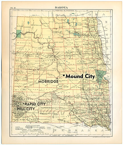 The Vojta family established a homestead near Mound City in what is now north-central South Dakota