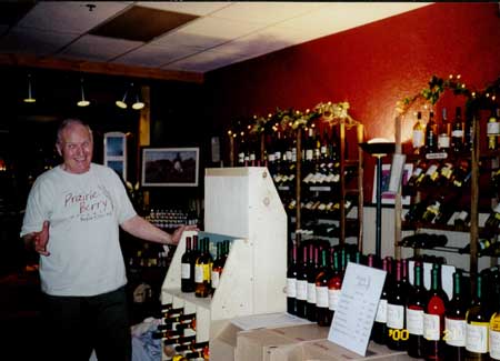 Ralph poses in a Rapid City, South Dakota, retailer not long after Prairie Berry Winery relocated to West River.